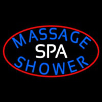 Spa Massage With Red Border Neonkyltti