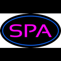 Spa Oval Blue Neonkyltti