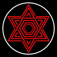 Star Of David Judaism With Border Neonkyltti