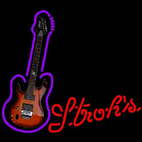 Strohs Purple Guitar Beer Sign Neonkyltti