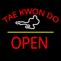 Tae Kwon Do Logo Script2 Open Yellow Line Neonkyltti