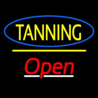 Tanning Open Yellow Line Neonkyltti