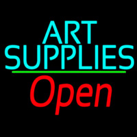 Turquoise Art Supplies With Open 2 Neonkyltti