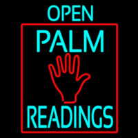 Turquoise Open Palm Readings Red Border Neonkyltti