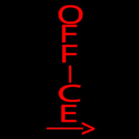 Vertical Red Office With Arrow Neonkyltti