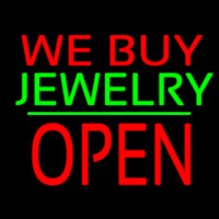 We Buy Jewelry Block Open Green Line Neonkyltti