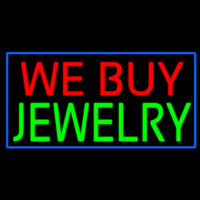 We Buy Jewelry Rectangle Blue Neonkyltti