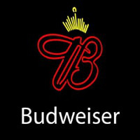 White Budweiser Crown Beer Sign Neonkyltti