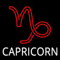 White Capricorn Red Logo Neonkyltti