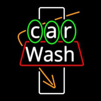 White Car Wash Orange Arrow Neonkyltti