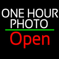 White One Hour Photo Open 2 Neonkyltti