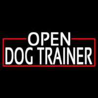 White Open Dog Trainer With Red Border Neonkyltti