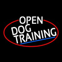 White Open Dog Training Oval With Red Border Neonkyltti