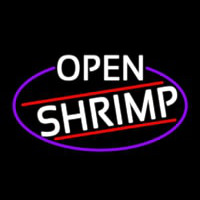 White Open Shrimp Oval With Blue Border Neonkyltti