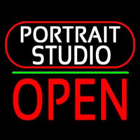 White Portrait Studio Open 2 Neonkyltti