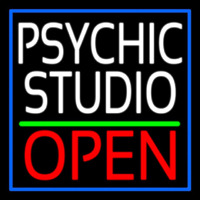 White Psychic Studio Red Open Green Line Neonkyltti