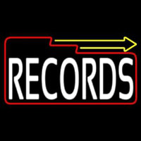 White Records Block With Arrow 2 Neonkyltti