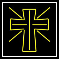 Yellow Christian Cross Neonkyltti