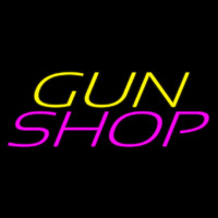 Yellow Gun Pink Shop Neonkyltti