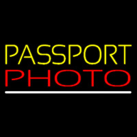 Yellow Passport Red Photo White Line Neonkyltti