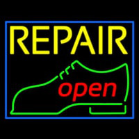 Yellow Repair Shoe Logo Open Neonkyltti