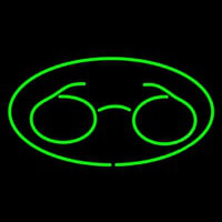 Glasses Logo Oval Green Neonkyltti