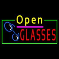 Yellow Open Glasses Logo Neonkyltti