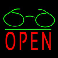 Glasses Logo Block Open Green Line Neonkyltti