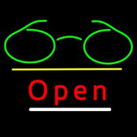 Glasses Logo Open Yellow Line Neonkyltti