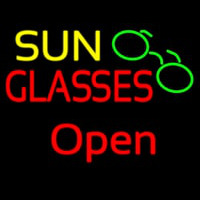 Yellow Sun Red Glasses Logo Open Neonkyltti