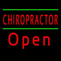 Red Chiropractor Green Lines Open Neonkyltti