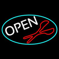 Open With Scissor Logo Neonkyltti