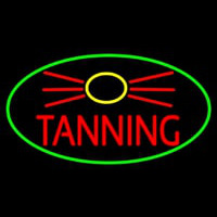 Red Tanning With Sun Logo Neonkyltti