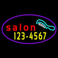 Salon With Comb And Number Neonkyltti