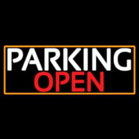 Parking Open With Orange Border Neonkyltti