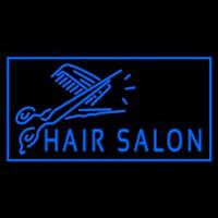 Blue Hair Salon With Scissor Neonkyltti