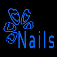 Blue Nails Logo Neonkyltti