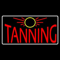 Red Tanning With Sun Logo Neonkyltti