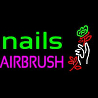 Nails Airbrush With Flower Neonkyltti