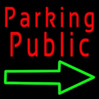 Red Public Parking With Arrow Neonkyltti