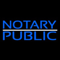 Blue Notary Public With White Line Neonkyltti