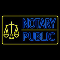 Double Stroke Notary Public Logo Neonkyltti